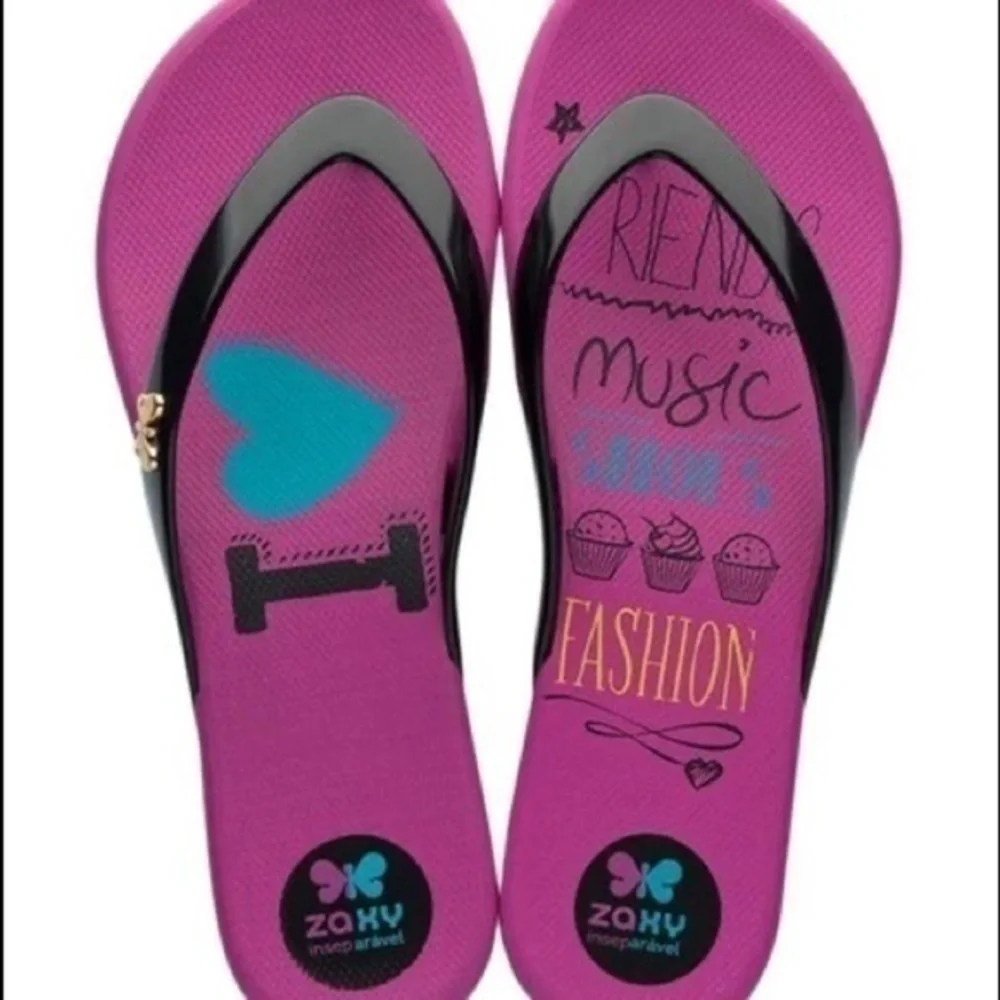 ZAXY Black & Pink intense flip flops